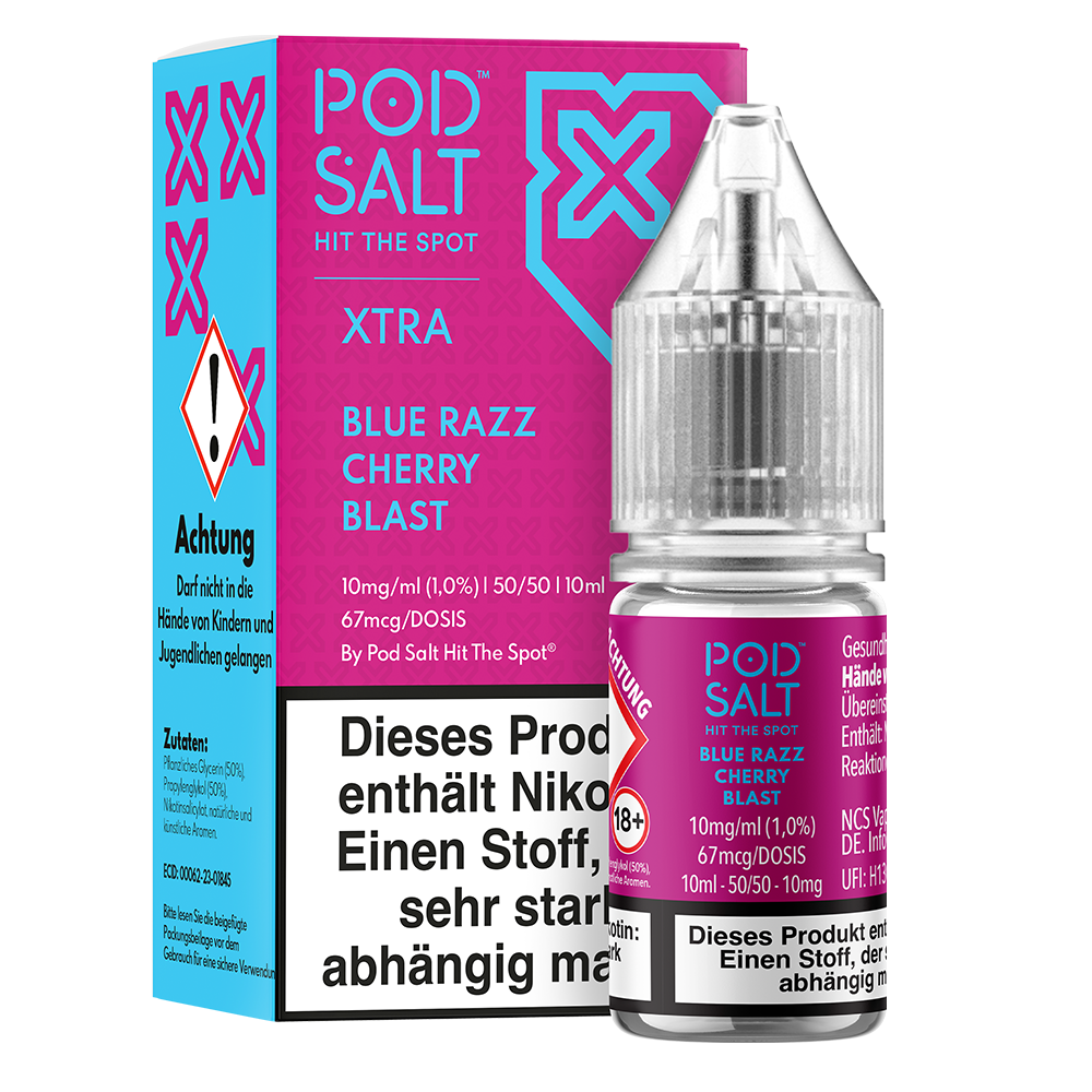 Pod Salt Xtra 10mg Blue Razz Cherry Blast