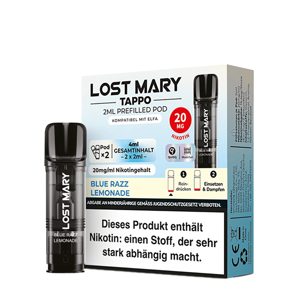 Lost Mary Tappo Pod 20mg Blue Razz Lemonade