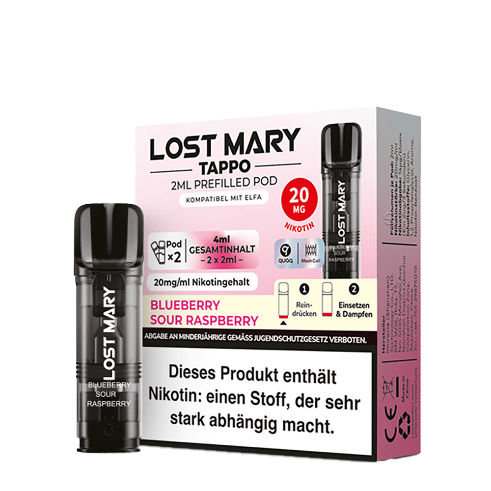 Lost Mary Tappo Pod 20mg Blueberry Sour Raspberry