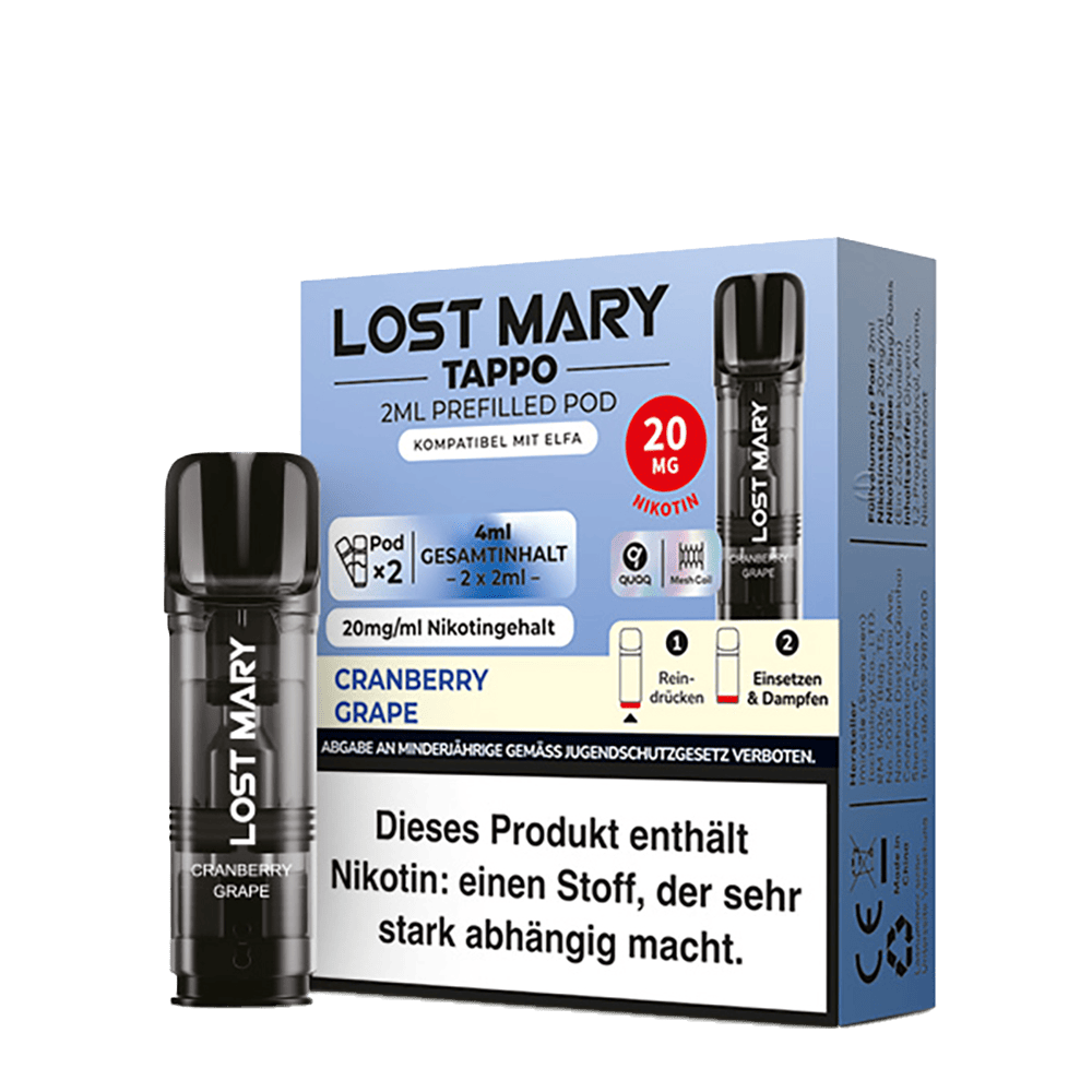 Lost Mary Tappo Pod 20mg Cranberry Grape