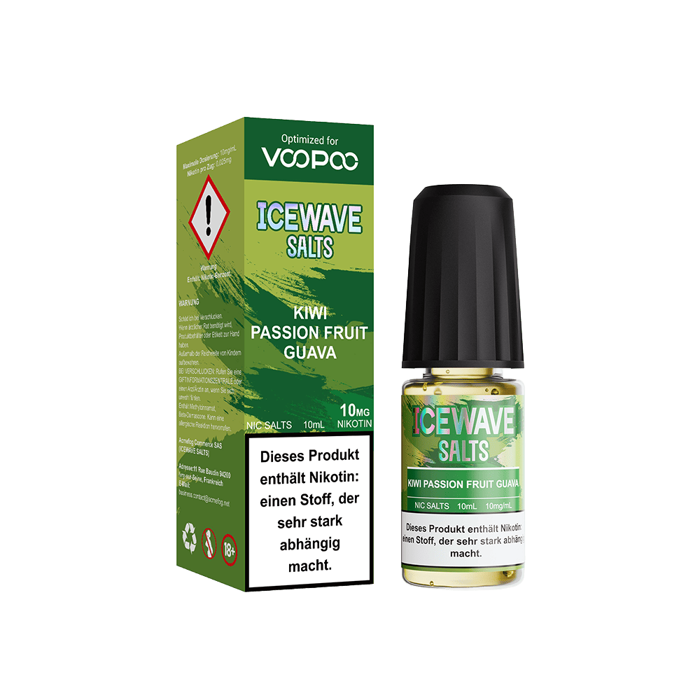 Ice Wave Salts Liquid 10mg Kiwi Passionfruit Guava