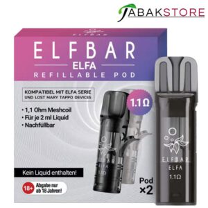 ELFA Leerpod | 1.1 Ohm | Refillable Pod | 2er Pack