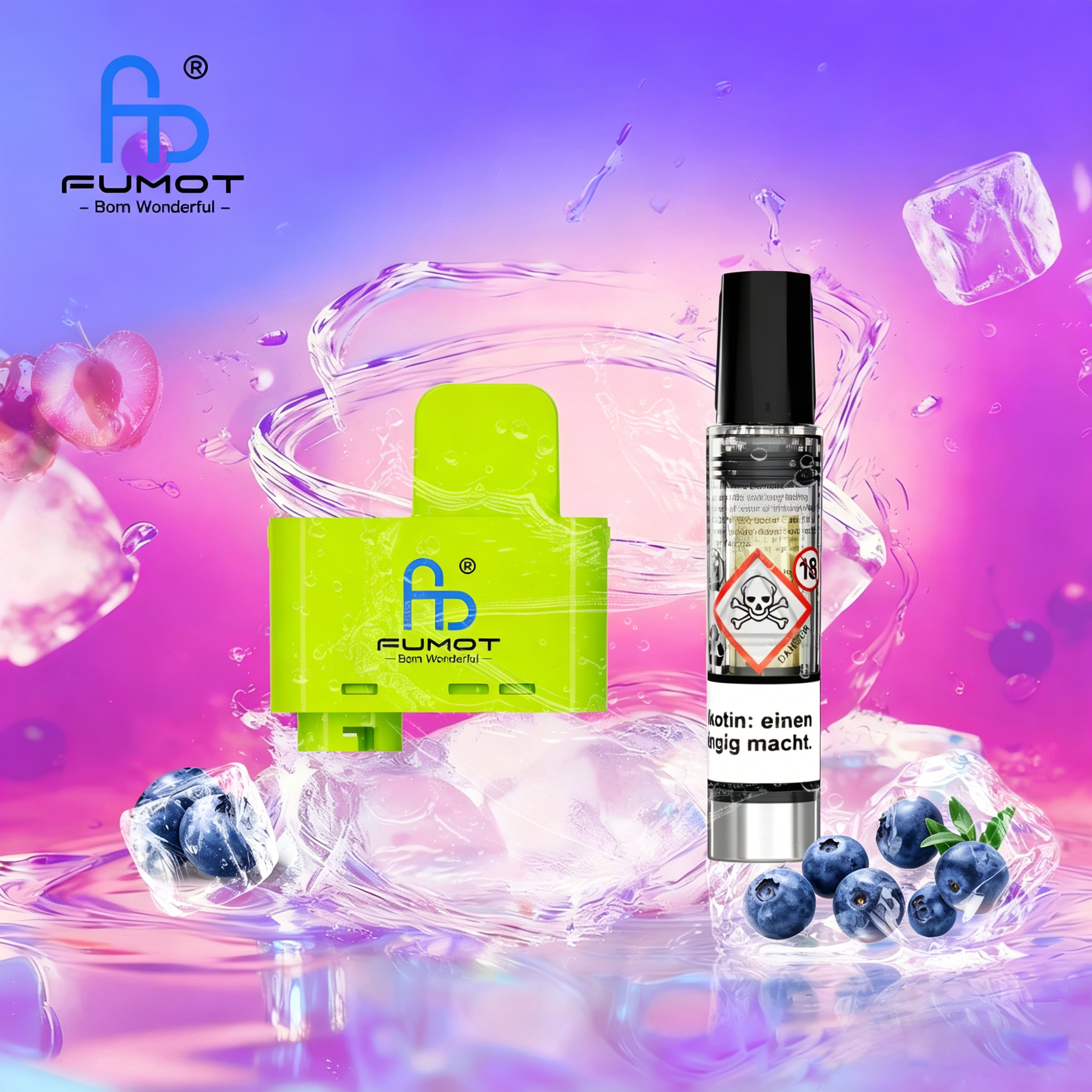 RandM Tornado 15k Blueberry On Ice Refill + Pod