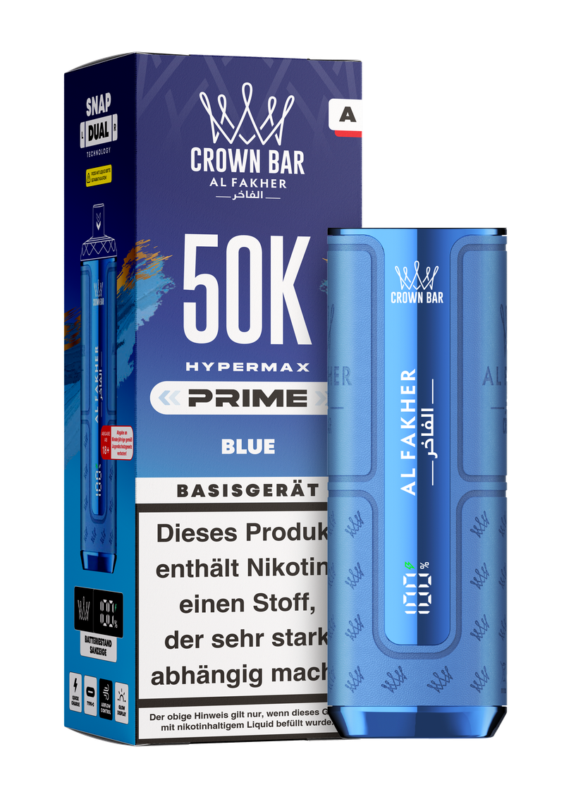 Al Fakher Prime Hypermax 50k AKkuträger Blau