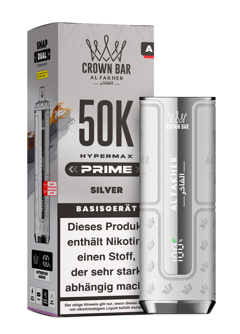 Al Fakher Prime Hypermax 50k Akkuträger Silver